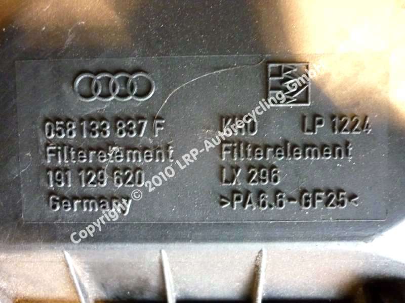 Audi Cabrio 8G Bj.1998 original Luftfilterkasten 1.8 92kw 058133837F